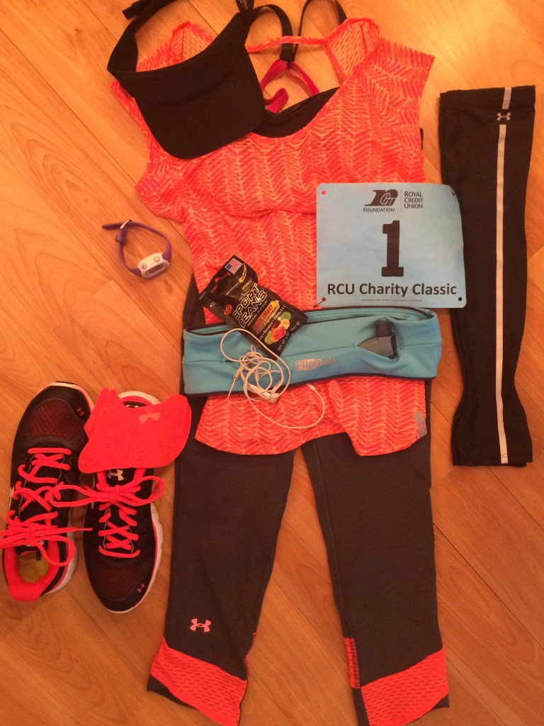 race gear prepared the night before the race