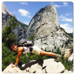 Plank pose in Yosemite.
