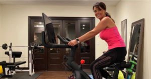 Riding Peloton Bike